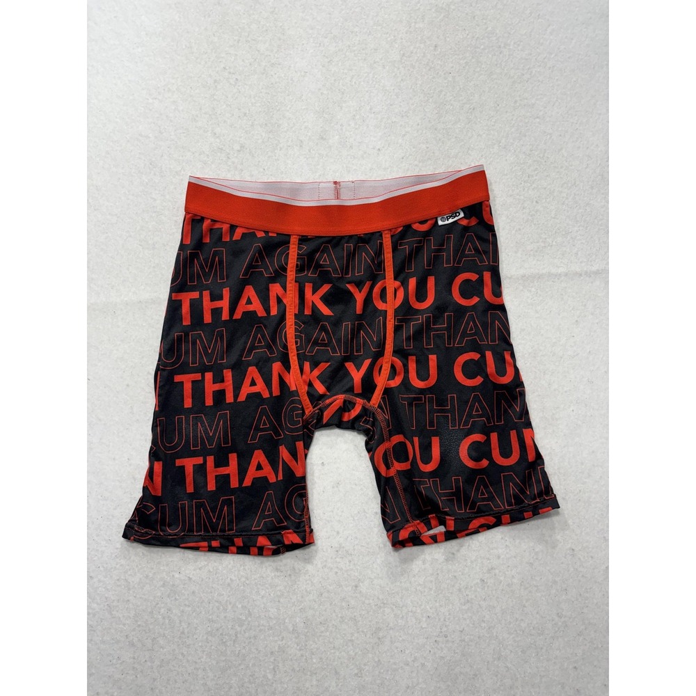 PSD Boxer Briefs Mens Medium Black Thank You Graphic Funny Stretch Underwear